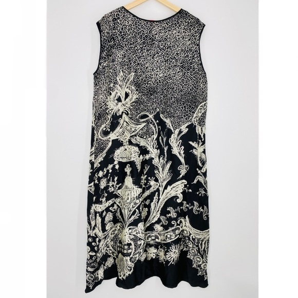 Shamask 100% Silk Caftan Art-To-Wear Allover Print Sheath - Picture 2 of 13